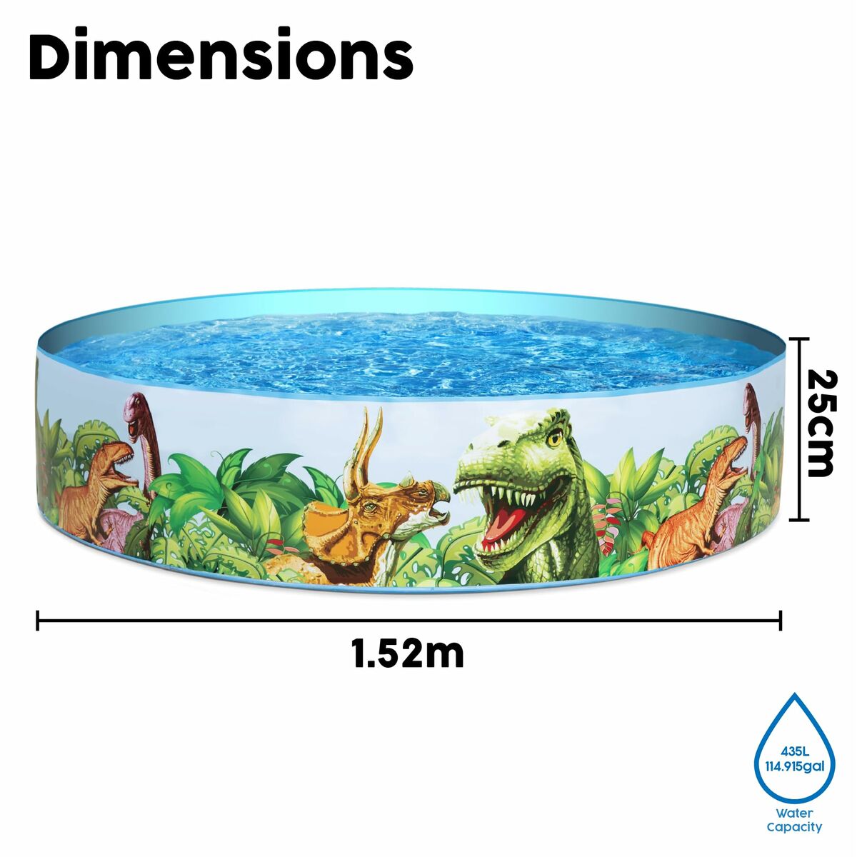 Bērnu baseins Bestway Dinozauri 183 x 38 cm